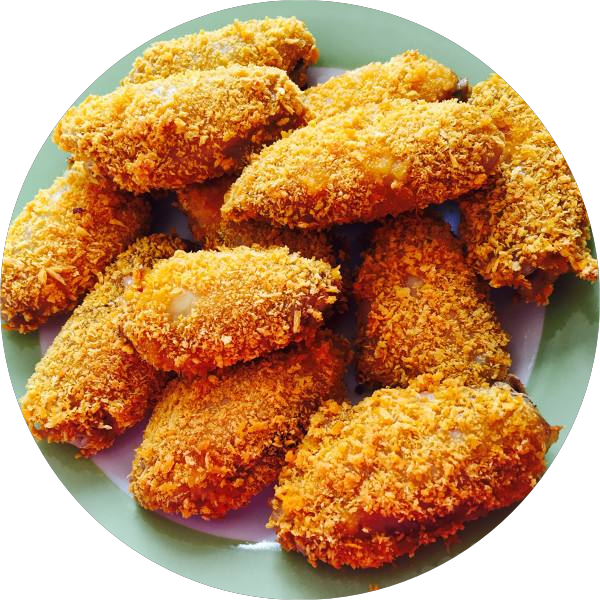 Frango frito com migalhas de pão